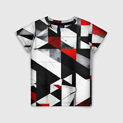 Футболка детская Red and black abstraction on a white background, цвет: 3D-принт