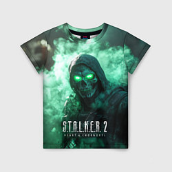 Футболка детская Stalker 2 череп с зелеными глазами, цвет: 3D-принт
