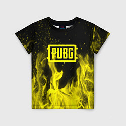 Детская футболка PUBG fire yellow