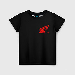 Детская футболка Honda red logo auto steel