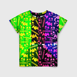 Детская футболка Marshmello pattern neon steel