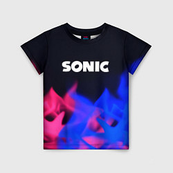 Детская футболка Sonic neon flame