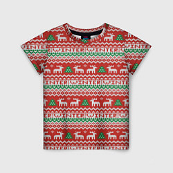 Детская футболка Deer christmas pattern