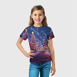Футболка детская Дорога в новый год, цвет: 3D-принт — фото 2
