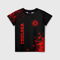 Футболка детская Chelsea - red gradient вертикально, цвет: 3D-принт