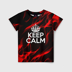 Детская футболка Keep calm flame red