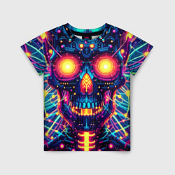 Футболка детская Neon skull - ai art fantasy, цвет: 3D-принт