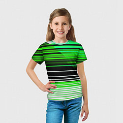 Футболка детская Разноцветные вертикальные линии, цвет: 3D-принт — фото 2