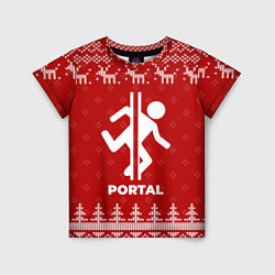 Детская футболка Новогодний Portal с оленями