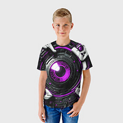 Футболка детская Фиолетовая сфера киберпанк, цвет: 3D-принт — фото 2
