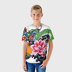 Футболка детская Иредзуми на белом фоне, цвет: 3D-принт — фото 2
