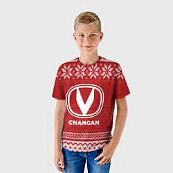 Футболка детская Новогодний Changan, цвет: 3D-принт — фото 2