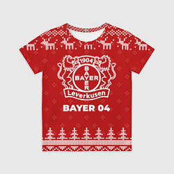 Футболка детская Новогодний Bayer 04 с оленями, цвет: 3D-принт