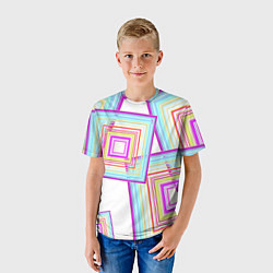 Футболка детская Абстрактные квадраты, цвет: 3D-принт — фото 2