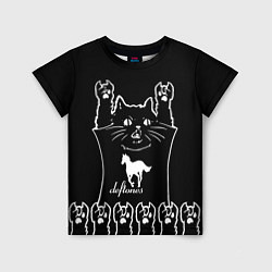 Футболка детская Deftones: cat rock, цвет: 3D-принт