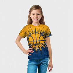 Футболка детская Голден Стэйт Уорриорз баскетбольный мяч, цвет: 3D-принт — фото 2