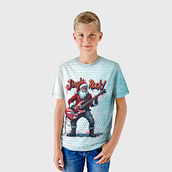 Футболка детская Санта играет на электрогитаре, цвет: 3D-принт — фото 2