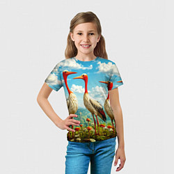 Футболка детская Аисты в горах, цвет: 3D-принт — фото 2