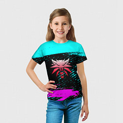 Футболка детская The Witcher неоновые краски, цвет: 3D-принт — фото 2