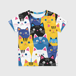Футболка детская Много цветных котиков, цвет: 3D-принт