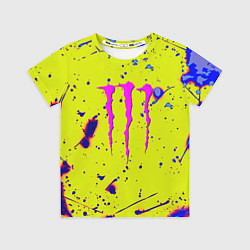 Футболка детская Monster energy краски, цвет: 3D-принт