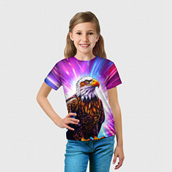 Футболка детская Орел в неоновых огнях, цвет: 3D-принт — фото 2