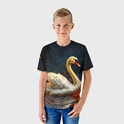 Футболка детская Лебедь в огне, цвет: 3D-принт — фото 2