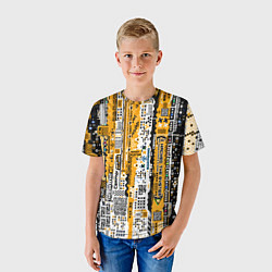 Футболка детская Cyberpunk pattern yellow, цвет: 3D-принт — фото 2