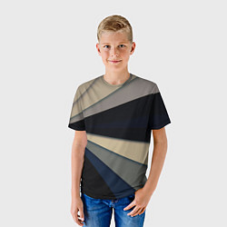 Футболка детская Фрактальные линии - темный, цвет: 3D-принт — фото 2