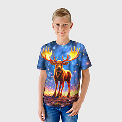 Футболка детская Лосенок в лесу, цвет: 3D-принт — фото 2