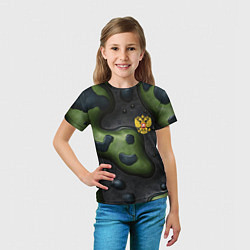 Футболка детская Объемный абстрактный камуфляж, цвет: 3D-принт — фото 2