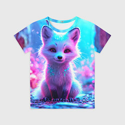 Футболка детская Песец в неоновом свете, цвет: 3D-принт