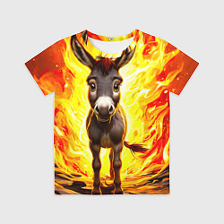 Футболка детская Ослик в огне, цвет: 3D-принт