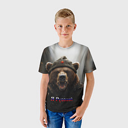 Футболка детская Я русский - медведь солдат, цвет: 3D-принт — фото 2