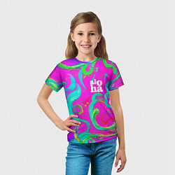 Футболка детская Abstract floral pattern - aloha, цвет: 3D-принт — фото 2