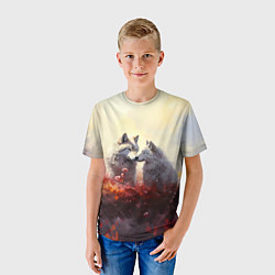Футболка детская Волчья верность, цвет: 3D-принт — фото 2
