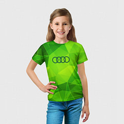 Футболка детская Audi green poly, цвет: 3D-принт — фото 2
