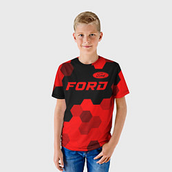 Футболка детская Ford - red gradient посередине, цвет: 3D-принт — фото 2