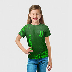Футболка детская Juventus - green gradient вертикально, цвет: 3D-принт — фото 2