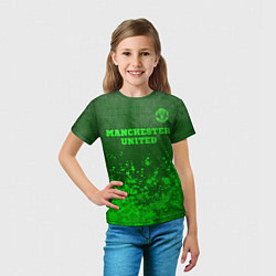 Футболка детская Manchester United - green gradient посередине, цвет: 3D-принт — фото 2