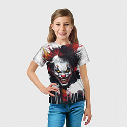 Футболка детская Голова Джокера бело-черный стиль, цвет: 3D-принт — фото 2