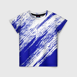 Детская футболка The color is white and blue