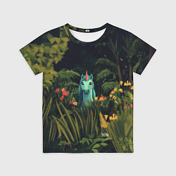 Футболка детская Голубая единорожка, цвет: 3D-принт