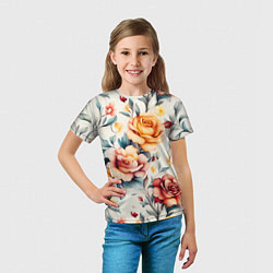 Футболка детская Паттерн с переплетением цветов, цвет: 3D-принт — фото 2