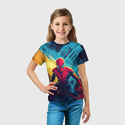Футболка детская Человек паук и краски, цвет: 3D-принт — фото 2