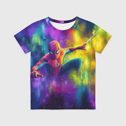 Футболка детская Человек - паук радужные краски, цвет: 3D-принт