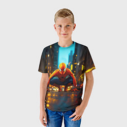 Футболка детская Человек паук на старте, цвет: 3D-принт — фото 2