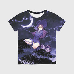 Футболка детская Веселая ведьма летит на шабаш, цвет: 3D-принт