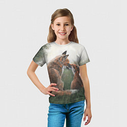 Футболка детская Лиса с лисёнком, цвет: 3D-принт — фото 2