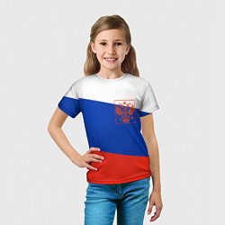 Футболка детская Россия флаг с гербом, цвет: 3D-принт — фото 2